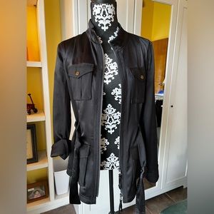 White House Black Market satin utility jacket